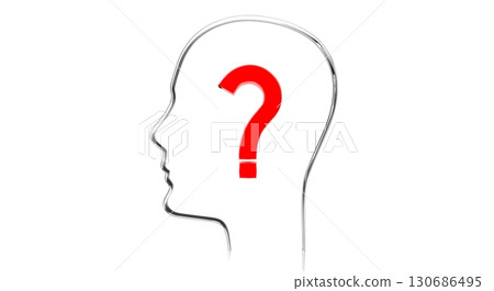 Head shape, question mark - 3D illustration Head shape, question mark - 3D illustration 130686495