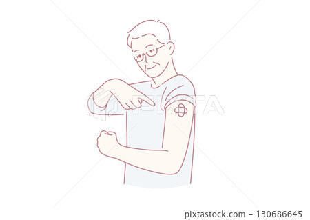 Vaccination, medical help and health concept 130686645
