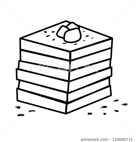 Piece of cake in engraving style Piece of cake in engraving style 130686715