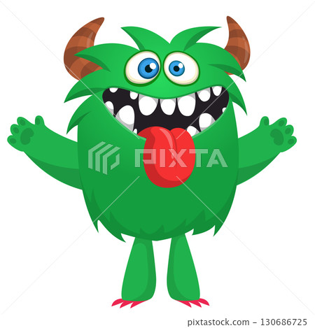 Cartoon funny monster character design with funny face expression. Halloween vector illustration Cartoon funny monster character design with funny face expression. Halloween vector illustration 130686725