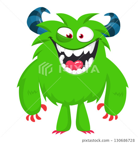Cartoon funny monster character design with funny face expression. Halloween vector illustration Cartoon funny monster character design with funny face expression. Halloween vector illustration 130686728
