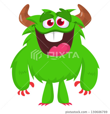Cartoon funny monster character design with funny face expression. Halloween vector illustration Cartoon funny monster character design with funny face expression. Halloween vector illustration 130686789