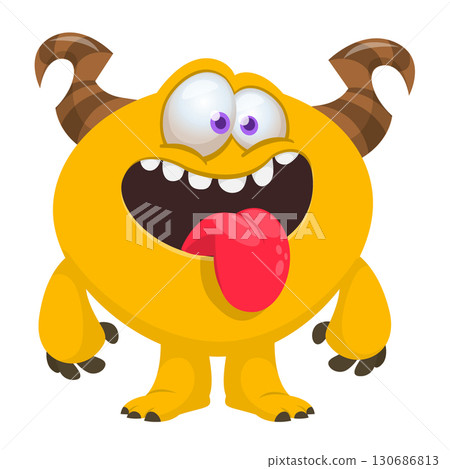 Cartoon funny monster character design with funny face expression. Halloween vector illustration Cartoon funny monster character design with funny face expression. Halloween vector illustration 130686813