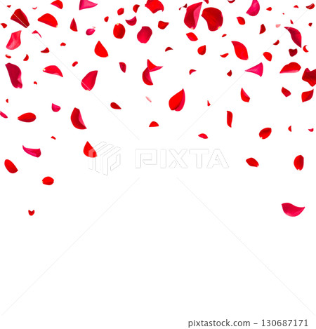 Red rose petals isolated on white background Red rose petals isolated on white background 130687171