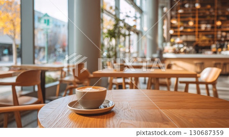 Coffee cup and stylish cafe 130687359