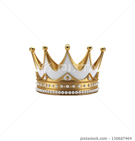 Isolated golden crown on white background Isolated golden crown on white background 130687464