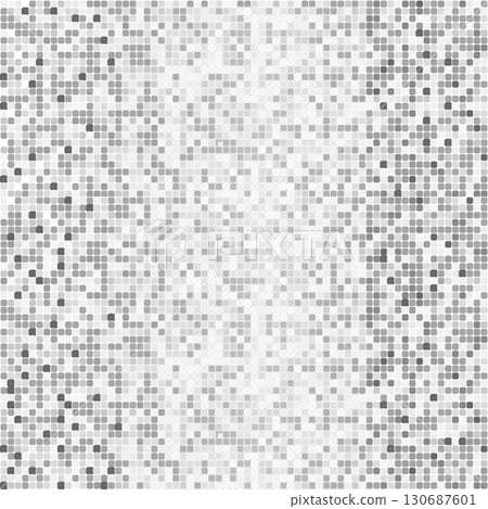 Disco ball texture silver sparkle iridescent background. Mosaic pixel shiny wall or floor tile, bright party glitter wallpaper 130687601