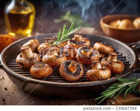 Grilled mushrooms 130687764