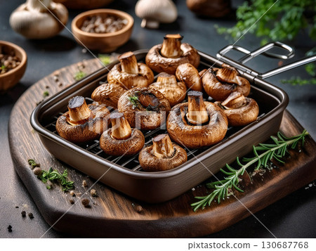Grilled mushrooms 130687768