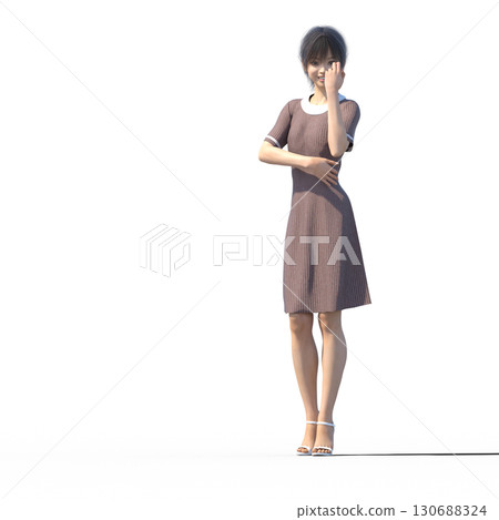 Young woman wearing a dress 130688324