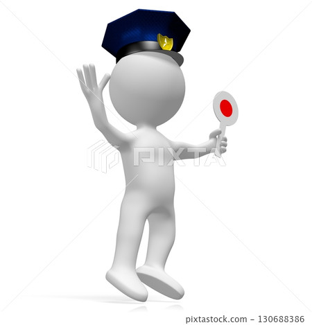 Policeman - cartoon character - 3D illustration Policeman - cartoon character - 3D illustration 130688386
