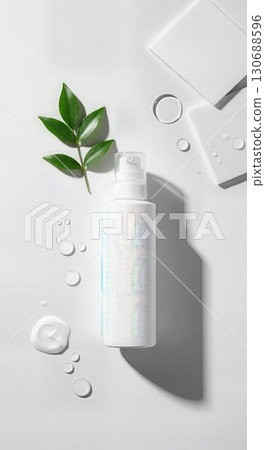 Elegant and Minimalist Skincare Product on a Clean White Background with Natural Elements Elegant and Minimalist Skincare Product on a Clean White Background with Natural Elements 130688596