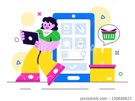 Subscription Box Services Vector Illustration featuring Product Delivery to Customers at Regular Costs as Part of a Marketing Strategy in a Background 130688625