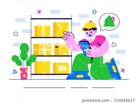 Subscription Box Services Vector Illustration featuring Product Delivery to Customers at Regular Costs as Part of a Marketing Strategy in a Background 130688627