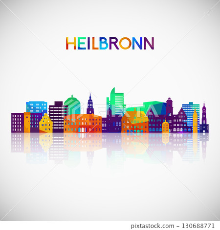 Heilbronn skyline silhouette in colorful geometric style. Heilbronn skyline silhouette in colorful geometric style. 130688771