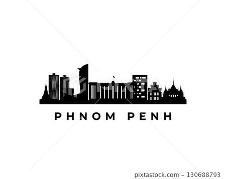 Vector Phnom Penh skyline.  130688793