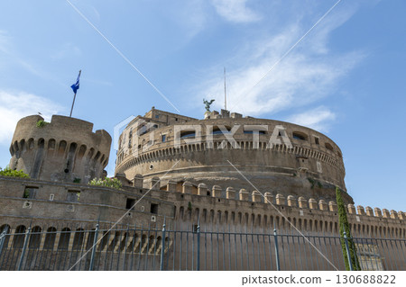 Rome, Italy - August 17, 2019: Castel Sant'Angelo, an architectural monument on the banks of the Tiber in the center of Rome Rome, Italy - August 17, 2019: Castel Sant'Angelo, an architectural monument on the banks of the Tiber in the center of Rome 130688822