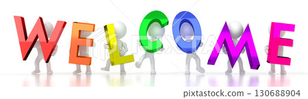 Welcome - colorful letters - 3D illustration 130688904