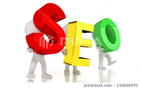 SEO - search engine optimization - colorful letters - 3D illustration SEO - search engine optimization - colorful letters - 3D illustration 130688970