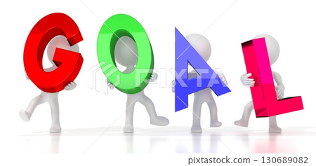 Goal - colorful letters - 3D illustration 130689082