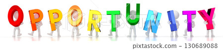 Opportunity - colorful letters - 3D illustration Opportunity - colorful letters - 3D illustration 130689088