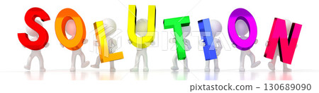 Solution - colorful letters - 3D illustration Solution - colorful letters - 3D illustration 130689090