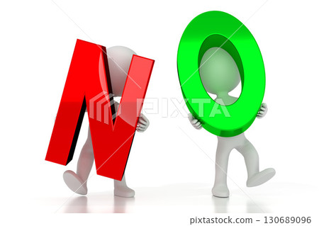 No - colorful letters - 3D illustration No - colorful letters - 3D illustration 130689096