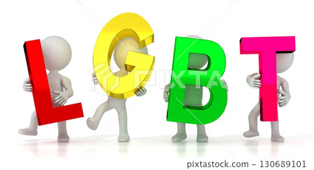 LGBT - colorful letters - 3D illustration 130689101