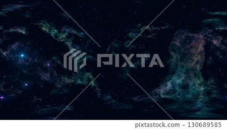 3d rendering. Space background with nebula and stars. Environment 360 HDRI map. Equirectangular projection, spherical panorama. Graphic illustration. 130689585