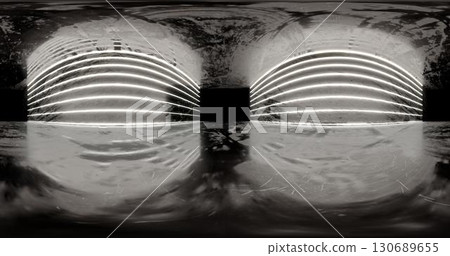 3d rendering. 360 degree spherical seamless vr panorama. Abstract empty dark interior with neon lighting, HDRI environment map of exhibition gallery with glossy walls. 3d rendering. 360 degree spherical seamless vr panorama. Abstract empty dark interior with neon lighting, HDRI environment map of exhibition gallery with glossy walls. 130689655