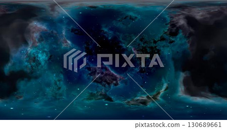 3d rendering. Space background with nebula and stars. Environment 360 HDRI map. Equirectangular projection, spherical panorama. 130689661