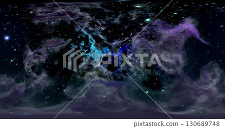 3d rendering. Space background with nebula and stars. Environment 360 HDRI map. Equirectangular projection, spherical panorama. Graphic illustration. 130689748