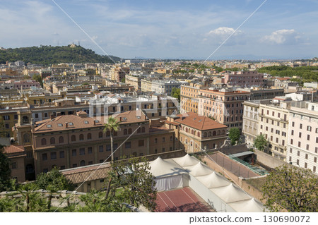 Rome, Italy - August 16, 2019: View of Rome from the windows of the Vatican Museum 130690072