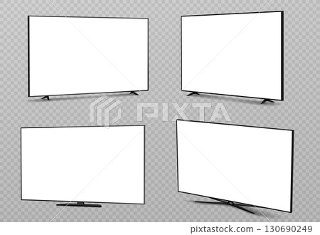 Set of blank LCD TV screens 130690249