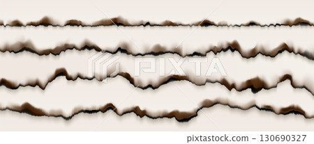 Burnt paper edges with tear marks and rip patterns Burnt paper edges with tear marks and rip patterns 130690327