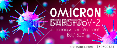 SARS-CoV-2 Covid-19 Coronavirus Omicron variant concept 130690383