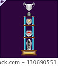 Karate kyokushin cup award. Hieroglyph Kyokushinkai translate Way New Karate. Martial art creative design. 130690551