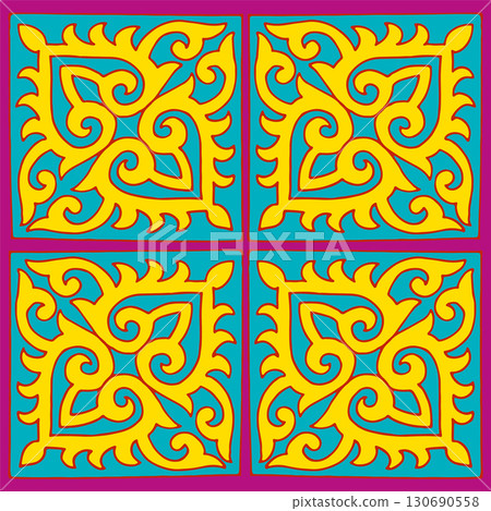 Kazakh nomadic tribes on background 130690558