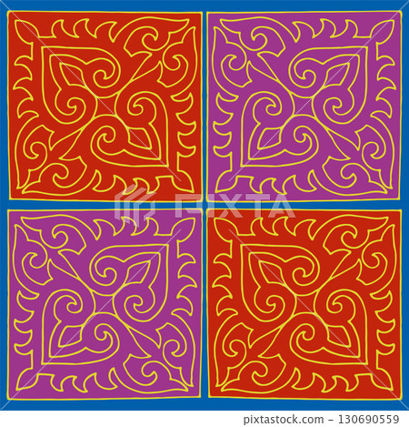 Kazakh nomadic tribes on background 130690559