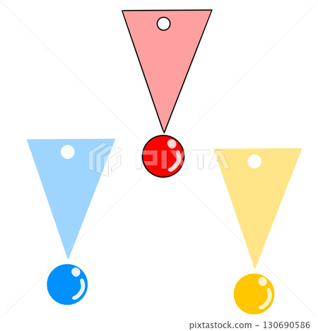 Arrow pin red yellow blue simple Arrow pin red yellow blue simple 130690586