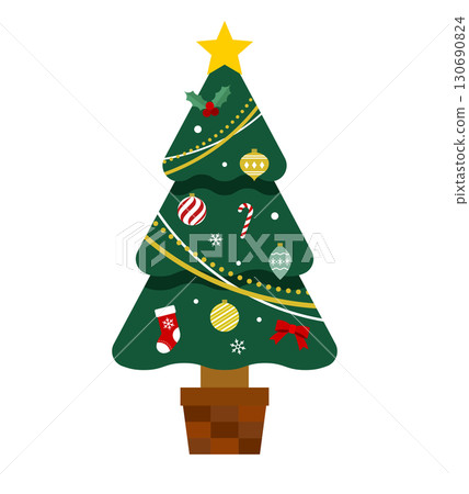 聖誕樹插圖、 冷杉樹、 星星、 裝飾、 十二月、 平面、 活動、 裝飾、 裝飾 聖誕樹插圖、 冷杉樹、 星星、 裝飾、 十二月、 平面、 活動、 裝飾、 裝飾 130690824