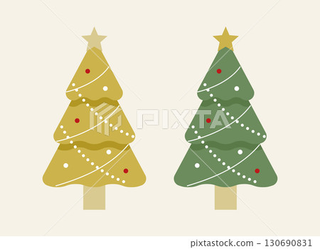 聖誕樹插圖、 冷杉樹、 星星、 裝飾、 十二月、 平面、 活動、 裝飾、 裝飾 130690831