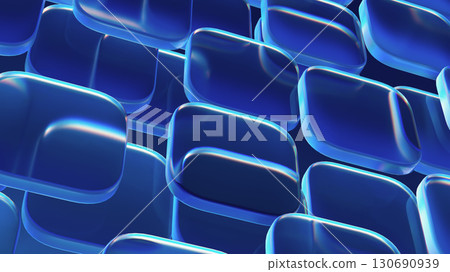 Dark Blue Futuristic Glass Blocks 130690939