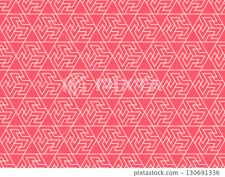 Abstract geometric pattern. A seamless vector background. White and pink ornament. Graphic modern pattern. Simple lattice graphic design 130691336