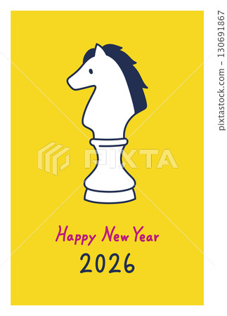 Year of the Horse New Year's card template 2026 Year of the Horse New Year's card template 2026 130691867