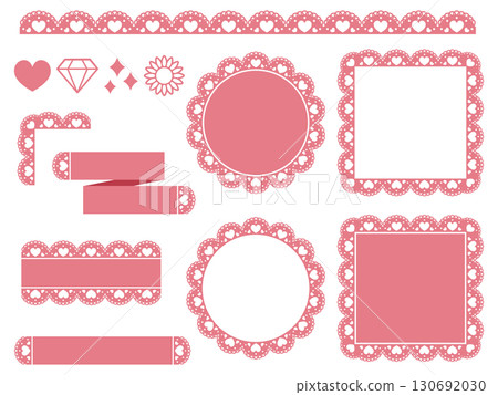 心型蕾絲裝飾及相框套裝（紅色） 130692030