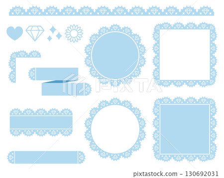 Diamond lace decoration and frame set, blue Diamond lace decoration and frame set, blue 130692031