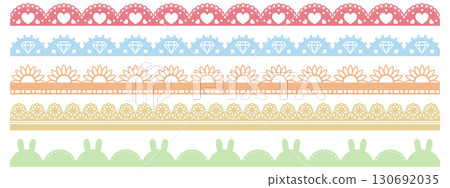 5 套彩色蕾絲線條 130692035