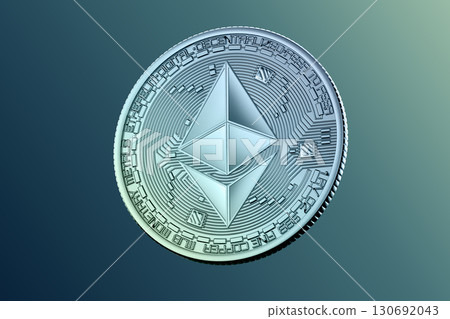 Ethereum coin. 3D illustration 130692043