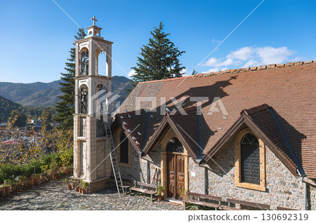 Church of the Church of the Archangel Michael in Platanistasa village, Troodos mountains. Nicosia District, Cyprus 130692319
